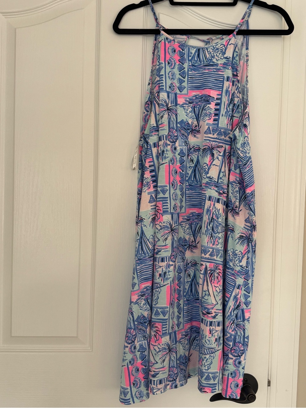 Lilly Pulitzer Blue, Pink & White Sail boat-themed sundress